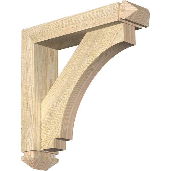 Ekena Millwork Imperial Arts and Crafts Rough Sawn Bracket w/ Offset Brace, Douglas Fir, 4"W x 16"D x 16"H BKT0402X16X16IMP03RDF - main